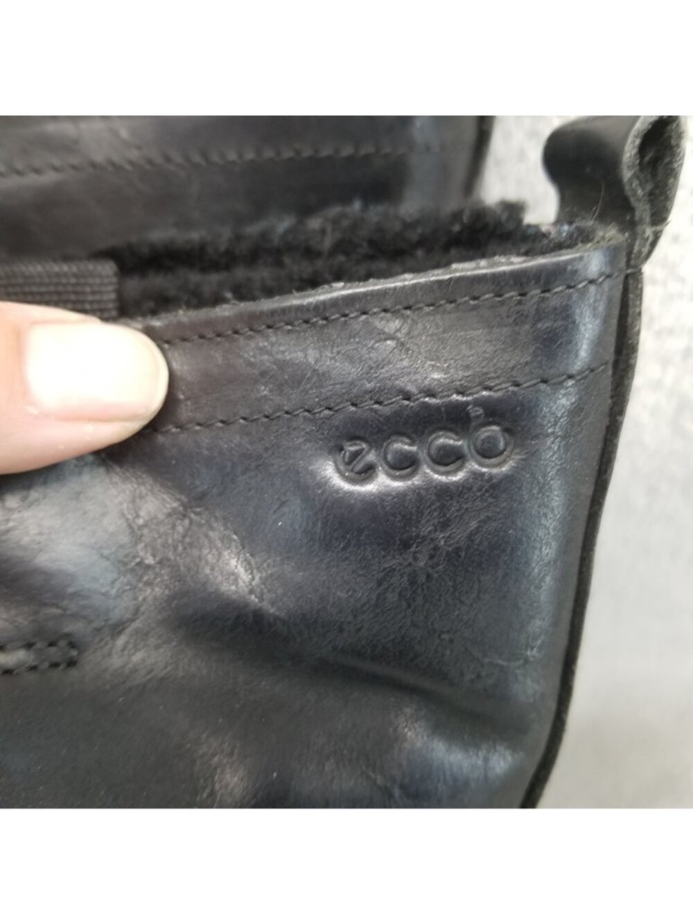 Ecco Shoes Womens Size EU 38 US 7.5 Elaine Black Pull On Biker Boots *Read* - Picture 2 of 16